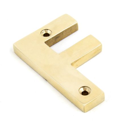 Polished Brass Letter F