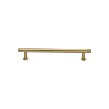 Heritage Brass Cabinet Pull Contour Design with 16mm Rose 96mm CTC Satin Brass finish