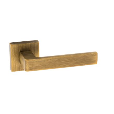 Forme Asti Lever Door Handle on Minimal Square Rose - Yester Bronze (Pair)