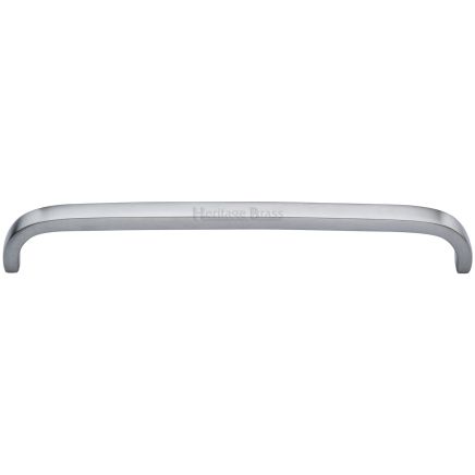 Heritage Brass Cabinet Pull D Shaped 203mm CTC Satin Chrome Finish