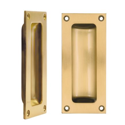 Zoo Hardware Flush Pull - 102 x 45mm 13mm Depth - PVD Satin Brass