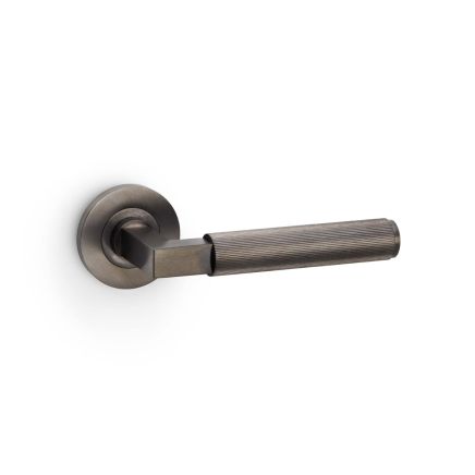 Alexander & Wilks - Hurricane Reeded Lever on Round Rose - Dark Bronze PVD