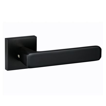 Oro & Oro Galassia Lever Door Handle on Square Rose - Matt Black (Pair)