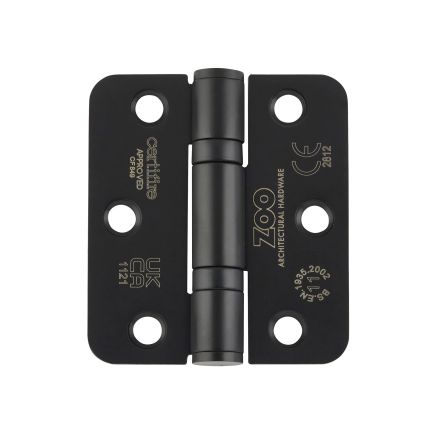 Zoo Hardware Grade 11 Ball Bearing Hinge Stainless Steel Radius - Grade 201 -76 x 67 x 2.5mm - Black