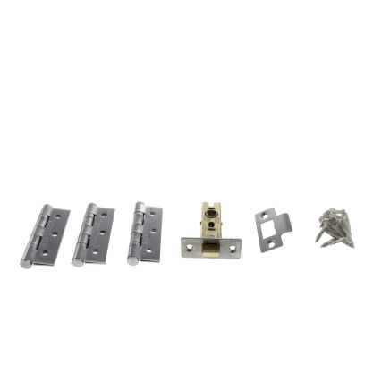 Atlantic Latch Pack [CE] 2.5" (Latch x1) + 3"x2" (Hinge x3) - Satin Chrome