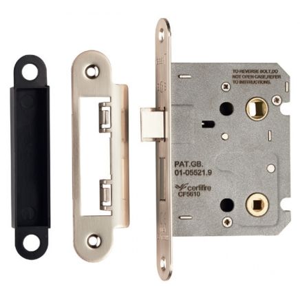 Easi-T Residential Bathroom Lock 78mm Radius - Satin Nickel
