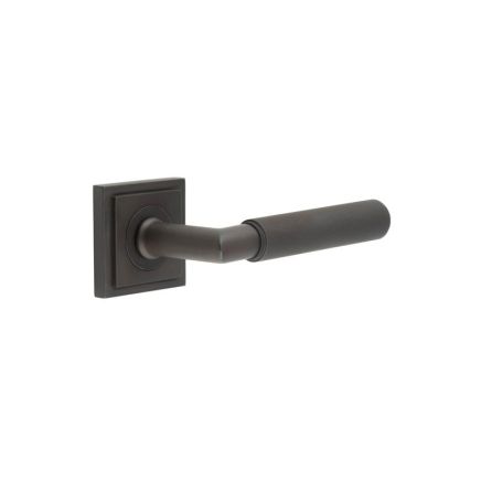 Piccadilly Door Handle on Square Stepped Rose Dark Bronze - By Frelan Hardware - BUR40KIT85