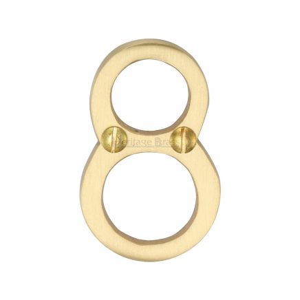 Heritage Brass Numeral 8 Face Fix 51mm (2") Satin Brass finish