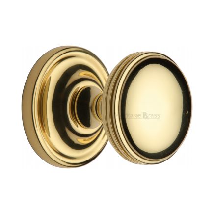 Heritage Brass Mortice Knob on Rose Whitehall Design Polished Brass finish