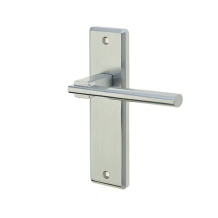Delta Suite Door Handles on Latchplate Satin Chrome - By Frelan Hardware - JV3013SC