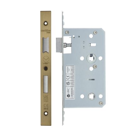 Zoo Hardware 2 Piece - DIN bathroom - 78mm c/c - backset 60mm - Antique Brass