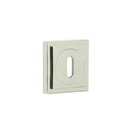 Burlington Standard Keyway Escutcheons Square Stepped Rose Polished Nickel - By Frelan Hardware - BUR-60PN-173PN