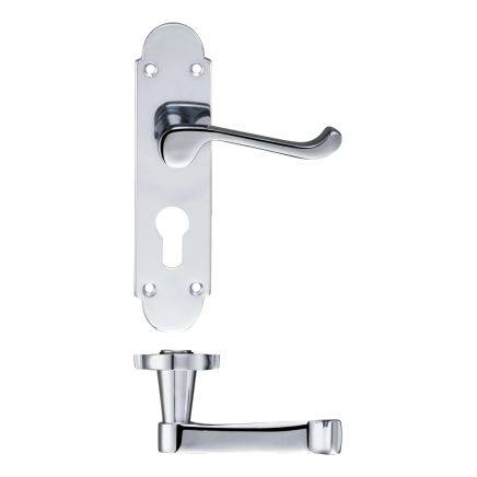 Zoo Hardware Oxford Lever Euro Lock (47.5mm c/c) Furniture 170 x 42mm - Chrome
