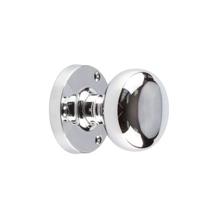 Jedo Mushroom Mortice Door Knobs 60mm Diameter Polished Chrome - By Frelan Hardware - JV35PC