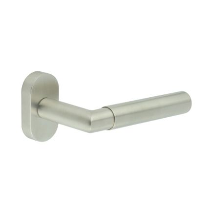 CR-102 Satin Stainless Steel Multi Point Oval Rose Door Handle - By Frelan Hardware - CR-102C4SSS