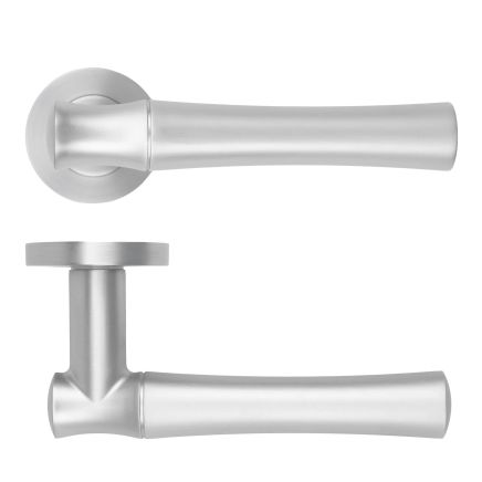 Zoo Hardware Aldo Lever On Round Rose - Satin Chrome