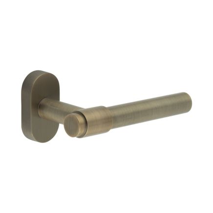 CR-103 Antique Brass Multi Point Oval Rose Door Handle - By Frelan Hardware - CR-103C4AB