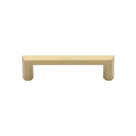 Heritage Brass Cabinet Pull Hex Profile Design 102mm CTC Satin Brass Finish