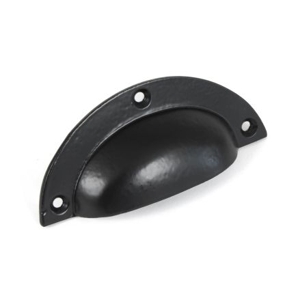 Black 4" Plain Drawer Pull