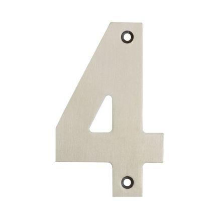 100mm Numerals SSS Finish 100mm Satin Stainless Steel No. 4 - By Frelan Hardware - JSS-4