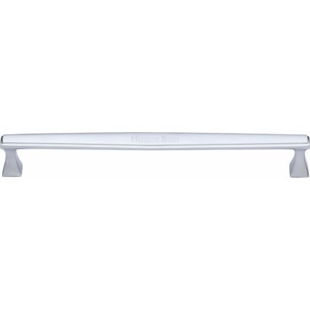Heritage Brass Cabinet Pull Deco Design 254mm CTC Satin Chrome Finish