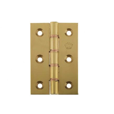 Double Phosphor Bronze Washered Hinge 76x50x3mm Polished Brass - By Frelan Hardware - J7016PB