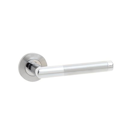 Cambrio Door Handle on Rose Grade 304 Satin & Polished Stainless Steel - By Frelan Hardware - JSSPS701
