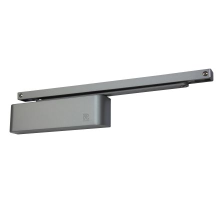 Rutland TS.11205 Cam Action Door Closer c/w Semi-radius cover & Slidearm, Silver