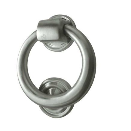 Jedo Ring Door Knockers 100mm dia Satin Chrome - By Frelan Hardware - JV37SC