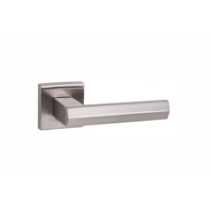 Senza Pari Davoli Lever Door Handle on Flush Square Rose - Satin Nickel (Pair)