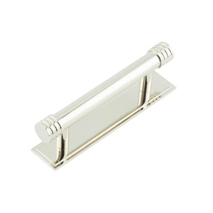 Hoxton Sturt Cabinet Handles 96mm Ctrs Stepped Backplate Polished Nickel - By Frelan Hardware - HOX-450PN-6050PN