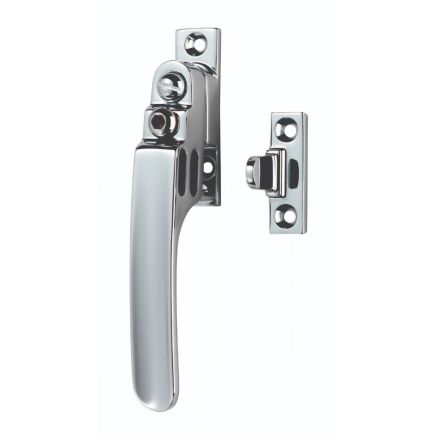 Locking Casement Fastener With Night Vent - Polished Chrome
