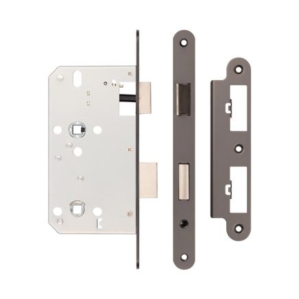 Jedo 78mm Din Bathroom Locks 60mm Backset Radiused Dark Bronze - By Frelan Hardware - JL-DB60RDB