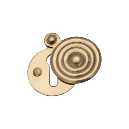 Heritage Brass Covered Keyhole Reeded Polished Brass finish