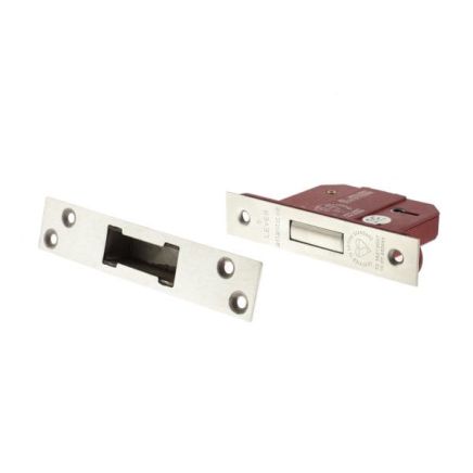 Atlantic 5 Lever Key Deadlock [BS] Keyed Alike 2.5" - Satin Chrome