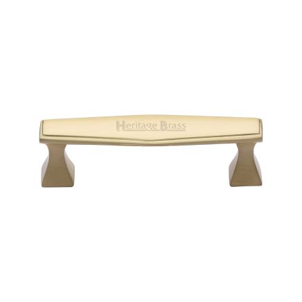 Heritage Brass Cabinet Pull Deco Design 254mm CTC Satin Brass Finish