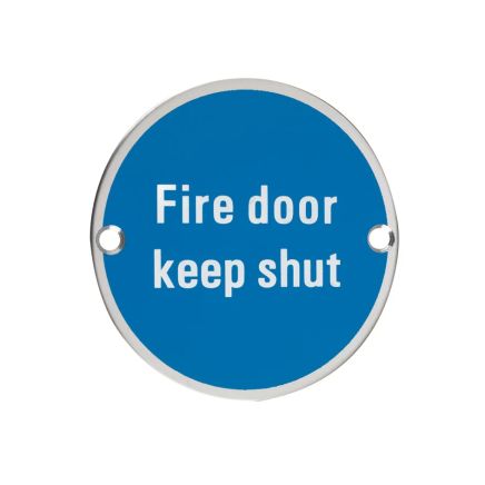 Zoo Hardware Fire Door Keep Shut - 76mm dia - Stainless Steel