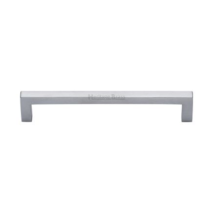 Heritage Brass Cabinet Pull City Design 160mm CTC Satin Chrome Finish
