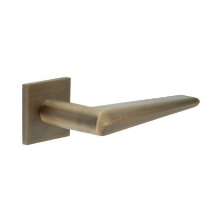 CR-107 Antique Brass Unsprung Square Rose Door Handle - By Frelan Hardware - CR-107B2AB