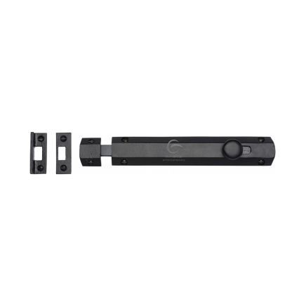 Black Iron Rustic Door Bolt Flat 8"