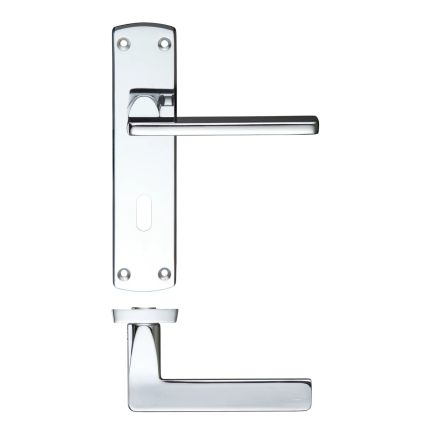 Zoo Hardware Leon lever on lock backplate - Polished Chrome