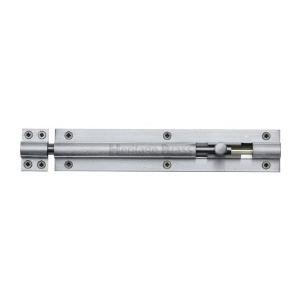 Heritage Brass Door Bolt Straight 8" x 1.5" Satin Chrome finish