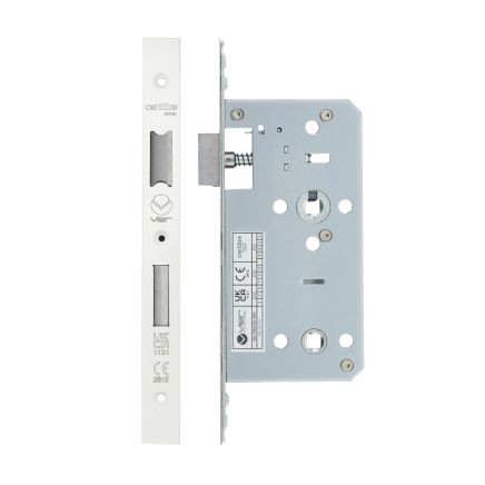 Zoo Hardware 2 Piece - DIN bathroom - 78mm c/c - backset 55mm - White