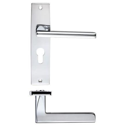 Zoo Hardware Venice lever on euro backplate - Polished Chrome