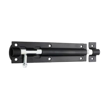 Iron Barrel Bolt - Straight 6" Black