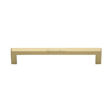 Heritage Brass Cabinet Pull City Design 160mm CTC Satin Brass Finish