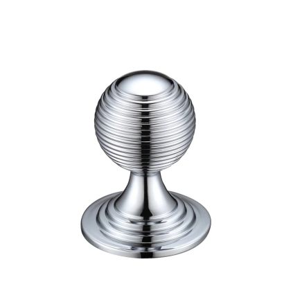 Zoo Hardware Queen Anne Ringed Knob 32mm rose dia. - Chrome