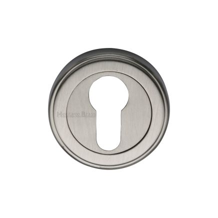 Heritage Brass Euro Profile Cylinder Escutcheon Satin Nickel finish