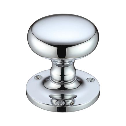 Zoo Hardware Mushroom Mortice Knob Furniture 62.5mm Rose dia. - Polished Chrome