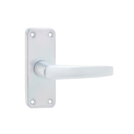 Contract Door Handle on Short Latchplate Satin Anodised Aluminium - By Frelan Hardware - J5600